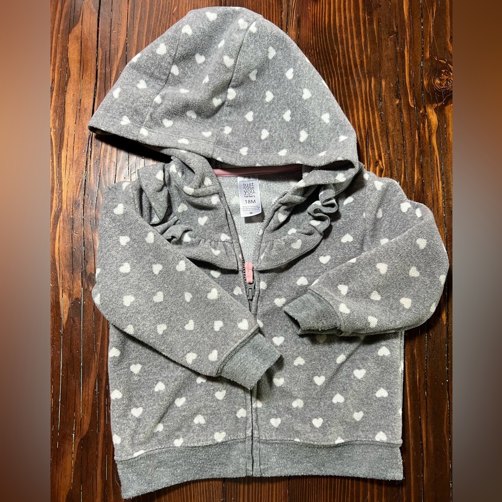 18 month fleece zipper hoodie sweater